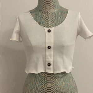 white top with buttons